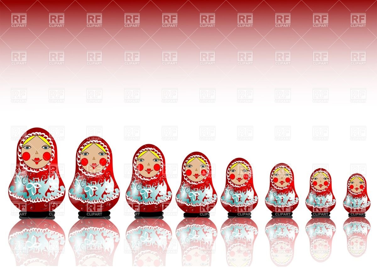 1200x853 Matryoshka Dolls Lined Up In A Row Vector Image Of Objects