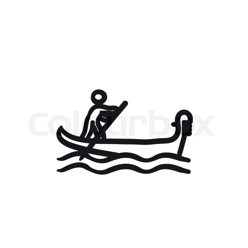 800x800 Sailor Rowing Boat Vector Sketch Icon Stock Vector Colourbox