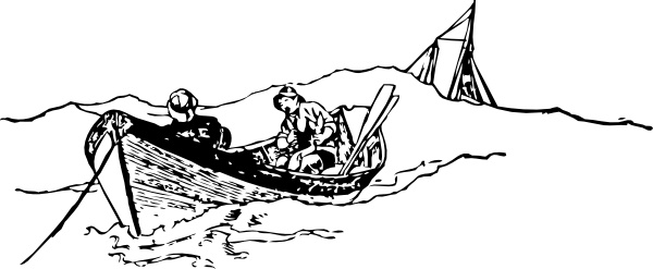 600x247 Small Rowing Boat With Fishermen Clip Art Free Vector In Open