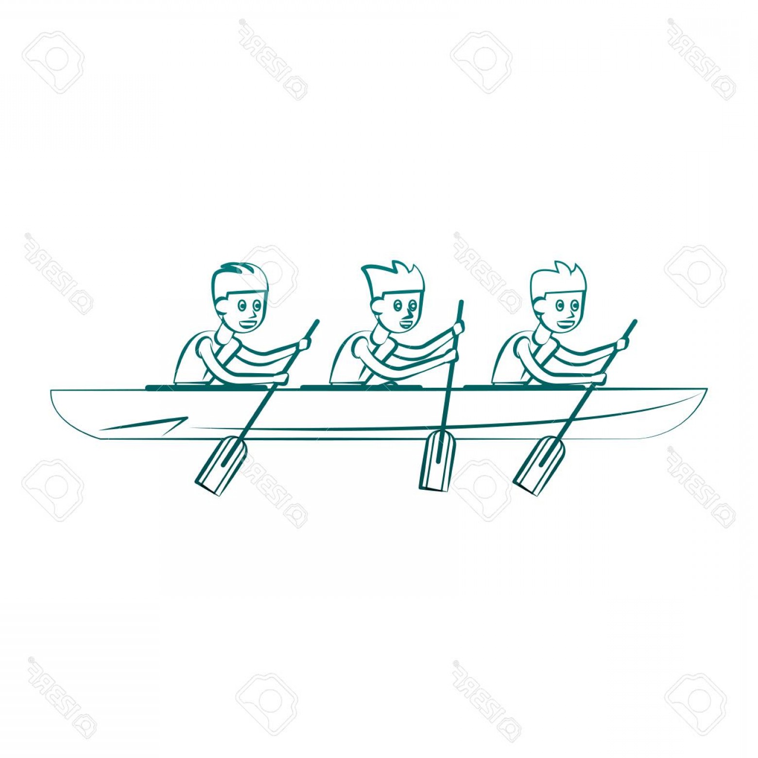 1560x1560 Photostock Vector Rowing Boat Water Sport Cartoon Vector