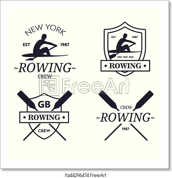 561x581 Free Art Print Of Rowing Team Logo Vector Emblem Of Rowing Crew