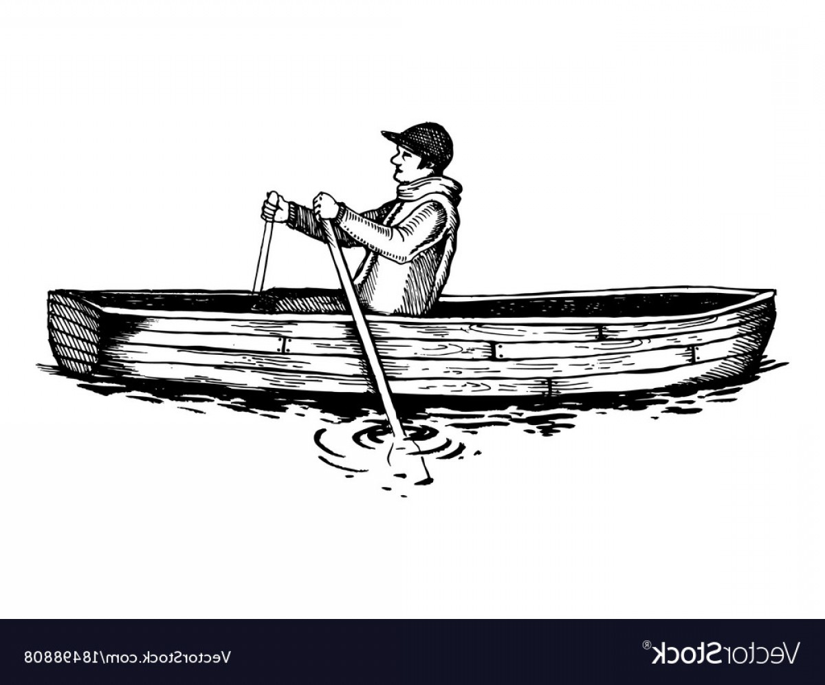 1200x996 Man On Rowing Boat Engraving Vector Newwaysys