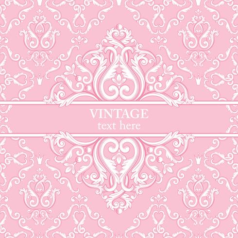 Template Card With Abstract Baroque Royal Background In Pink 490x490 Template Card With Abstract Baroque Royal Background In Pink