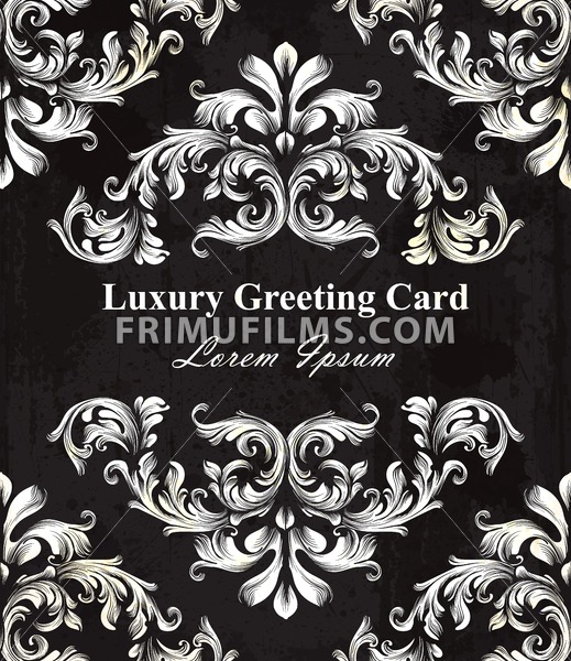 Black Elegance Luxury Card With Baroque Ornament Vector Royal 519x600 Black Elegance Luxury Card With Baroque Ornament Vector Royal