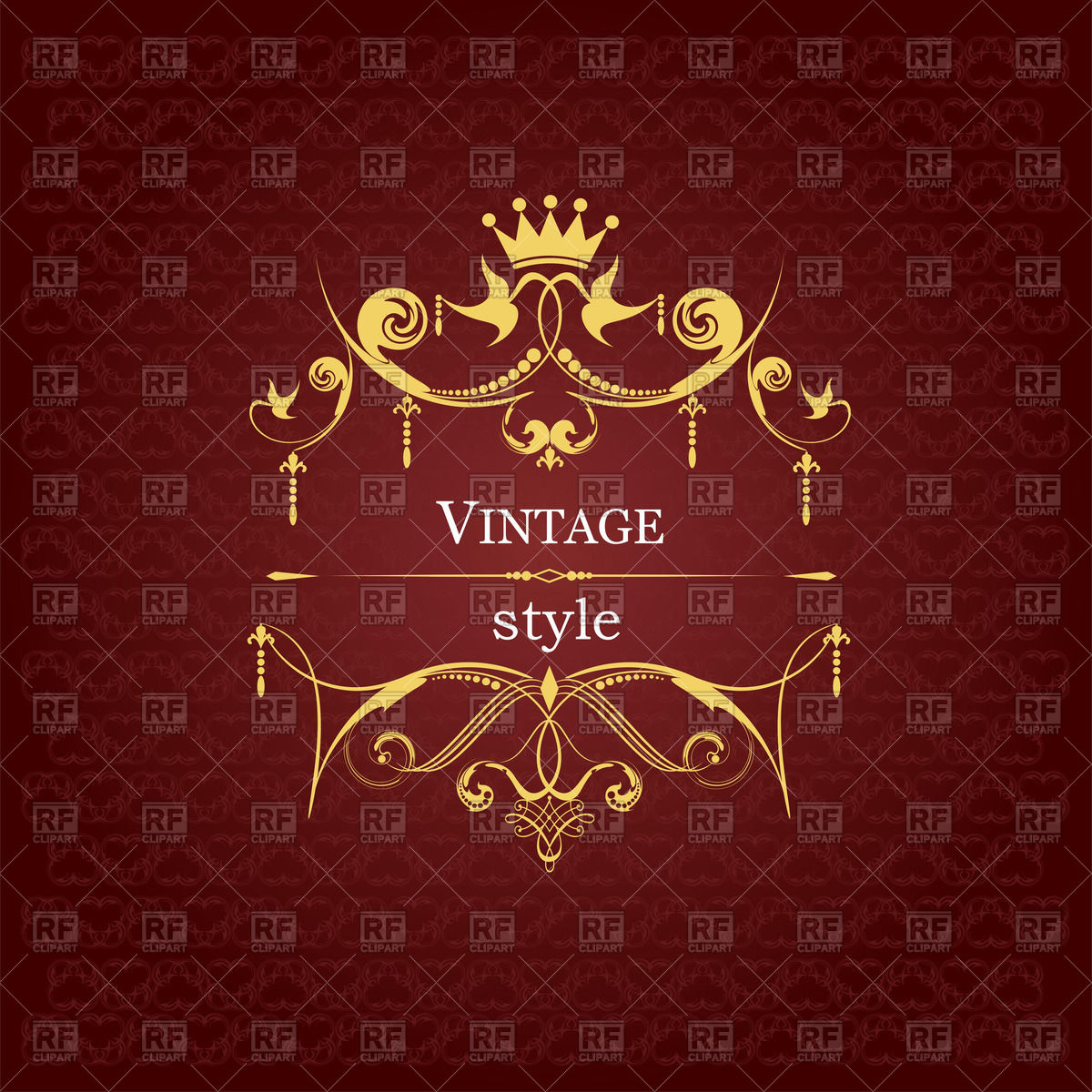Vintage Style Ornate Golden Royal Frame On Burgundy Background 1200x1200 Vintage Style Ornate Golden Royal Frame On Burgundy Background