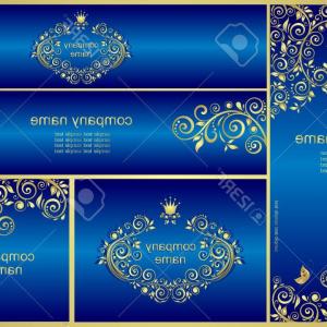 300x300 Photostock Vector Royal Blue Templates With Golden Vintage Pattern