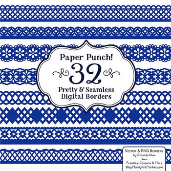 Paper Punch Royal Blue Borders Clipart Vectors 350x350 Paper Punch Royal Blue Borders Clipart Vectors