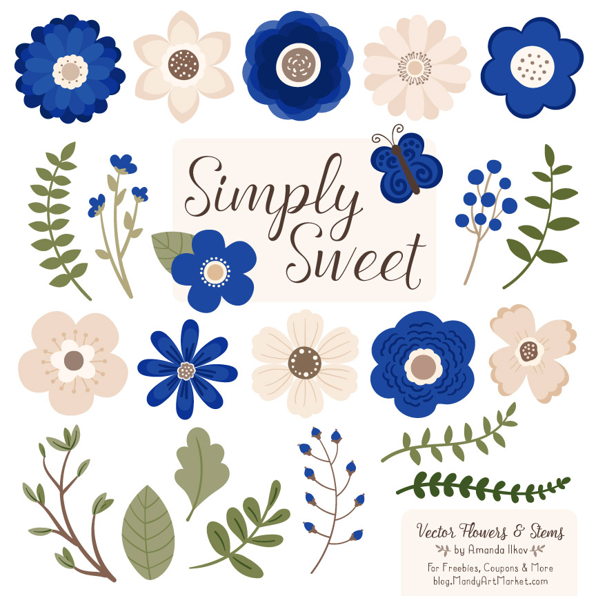 Royal Blue Flower Clipart Vectors 864x864 Royal Blue Flower Clipart Vectors