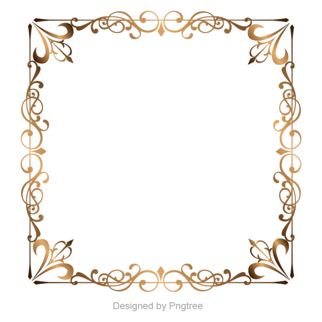 Gold Retro Decorative Border, Golden Border, Border Vector 640x640 Gold Retro Decorative Border, Golden Border, Border Vector