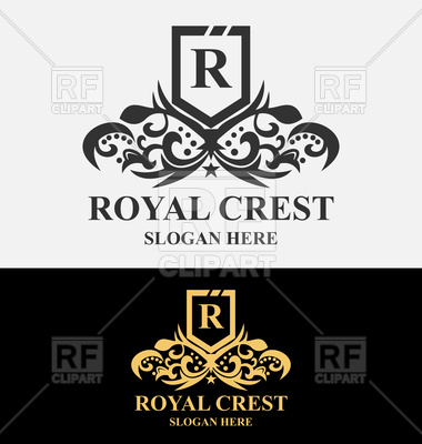 380x400 Royal Crest Emblem With Swirls Vector Image Of Icons And Emblems