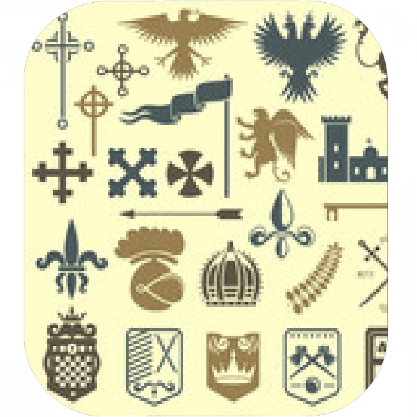 1440x1440 Heraldic Royal Crest Medieval Knight Elements Vintage King Symbol