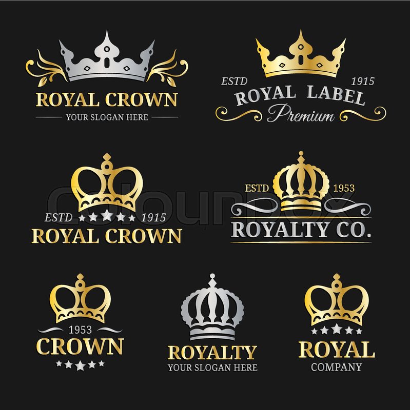 799x800 Vector Crown Logos Set Luxury Corona Stock Vector Colourbox
