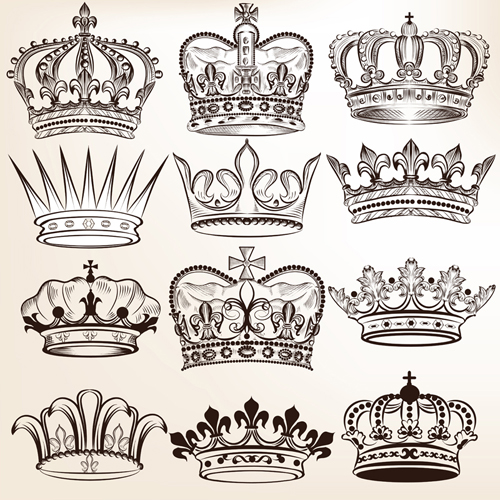 500x500 Royal Crown Vintage Design Vectors Free Download