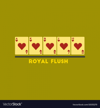 350x378 Flat Icon On Stylish Background Straight Flush Vector Image