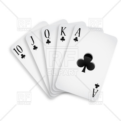 400x400 Royal Flush Clubs Vector Image Of Signs, Symbols, Maps