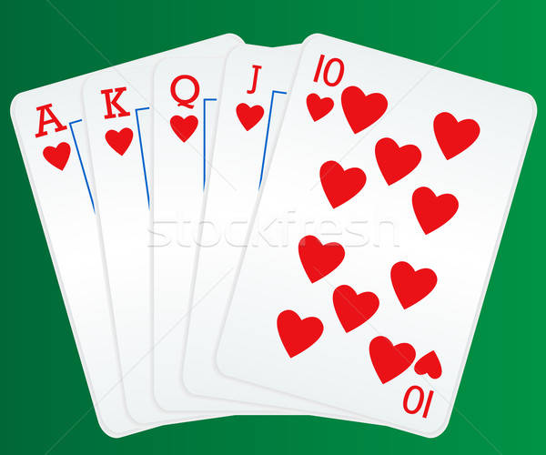 600x500 Royal Flush Poker Cards Vector Illustration Soleilc