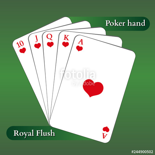 500x500 Vector Playing Cards Poker Hand Royal Flush Stock Image