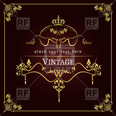 Luxurious Royal Frame With Golden Vignettes And Crown Vector Image 400x400 Luxurious Royal Frame With Golden Vignettes And Crown Vector Image