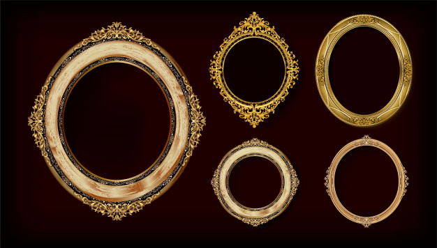 Set Of Oval Invitation Golden Royal Frame Vector Premium Download 626x356 Set Of Oval Invitation Golden Royal Frame Vector Premium Download