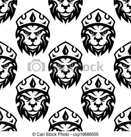Seamless Pattern Of A Crowned Royal Lion Seamless Black 450x470 Seamless Pattern Of A Crowned Royal Lion Seamless Black