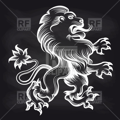 White Engraving Royal Lion On Blackboard Vector Image Of Plants 400x400 White Engraving Royal Lion On Blackboard Vector Image Of Plants