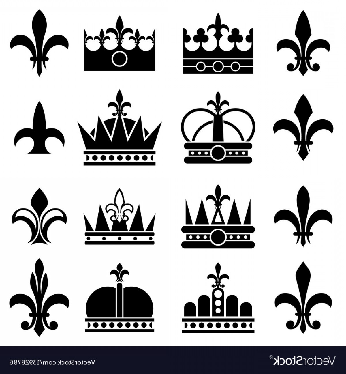 1200x1296 Crown And Fleur De Lis Lily Flowers Royal Vector Lamaison