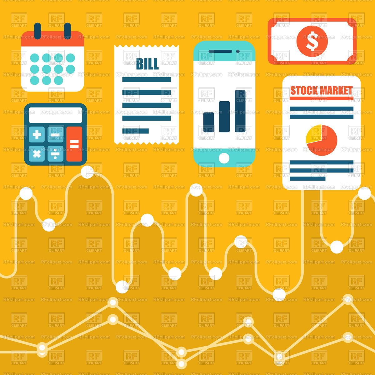 Finance And Stock Market Icons On Graph Background Free Vector 1200x1200 Finance And Stock Market Icons On Graph Background Free Vector