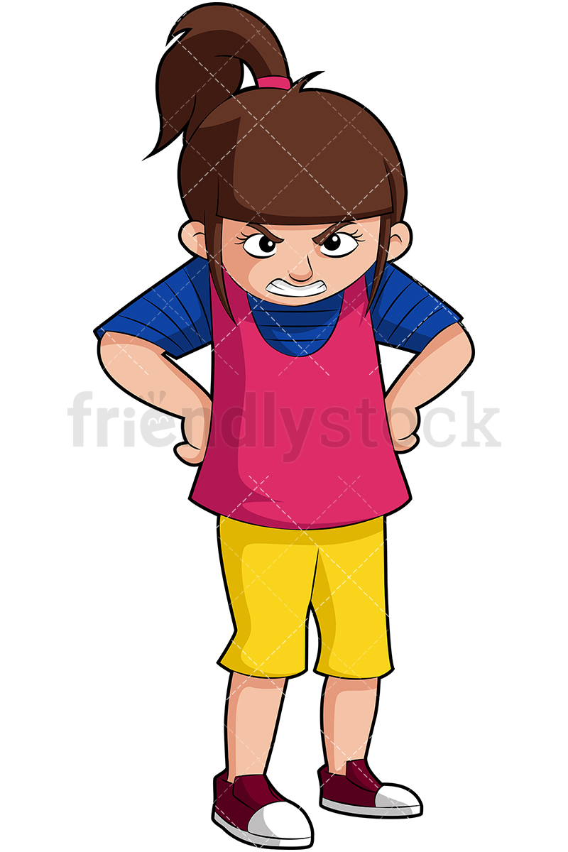 Angry Little Girl With Mean Look Cartoon Vector Clipart 800x1200 Angry Little Girl With Mean Look Cartoon Vector Clipart