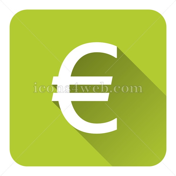 600x600 Euro Flat Icon With Long Shadow Vector