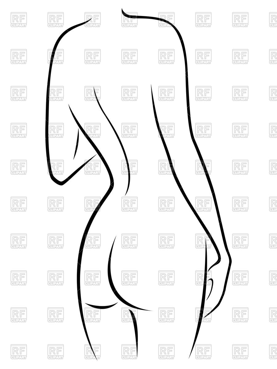 Part Of Slim Female Body Outline Download Royalty Free Vector. 