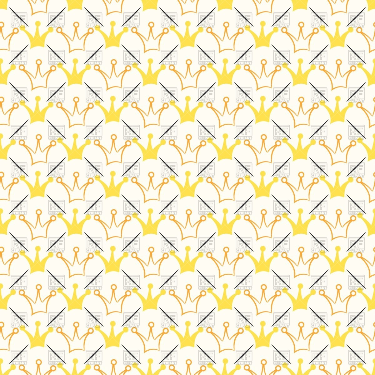 1200x1200 Simple Seamless Royal Pattern With Crowns On Grid Vector Image
