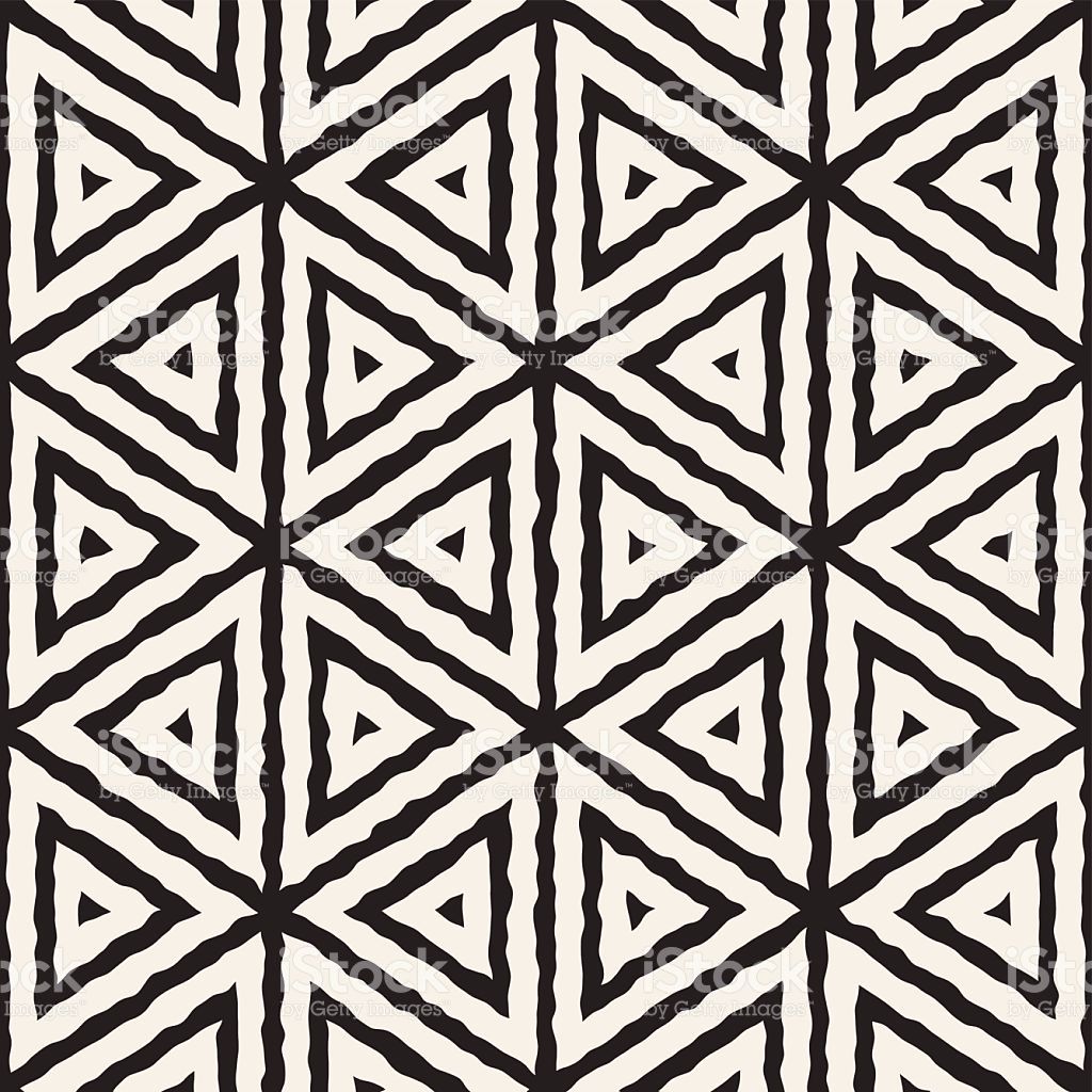 1024x1024 Vector Seamless Black And White Hand Drawn Triangle Line Pattern