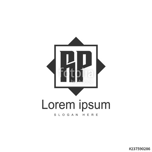 500x500 Initial Rp Logo Template Minimalist Letter Logo Design Stock