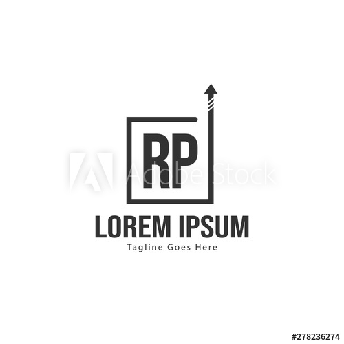 500x500 Initial Rp Logo Template With Modern Frame Minimalist Rp Letter