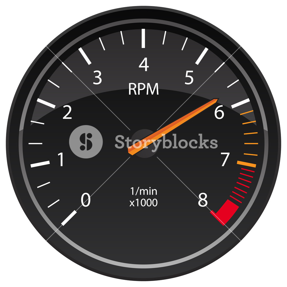 1000x1000 Rpm Tachometer Automotive Dashboard Gauge Vector Illustration
