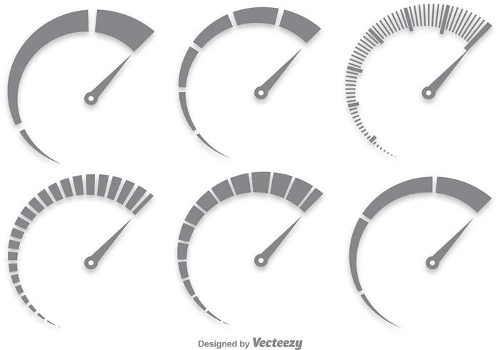 700x490 Gray Tachometer Vector Set