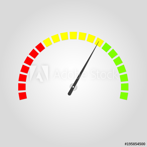 500x500 Meter And Gauge Icon Speedometer With Red, Yellow And Green