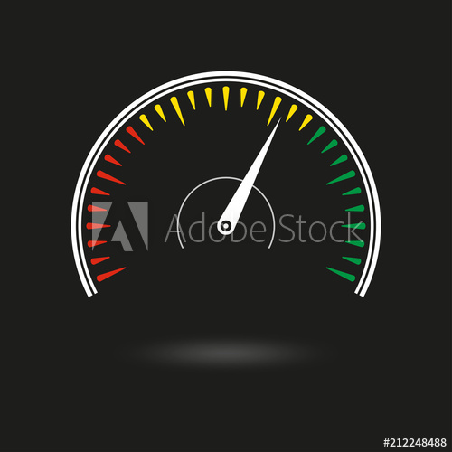 500x500 Speedometer Icon Gauge And Rpm Meter Logo Vector Illustration