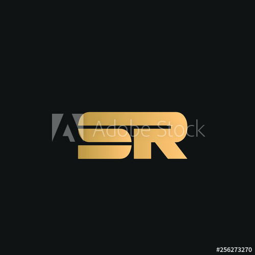 500x500 Sr Or Rs Logo Vector Initial Letter Logo, Golden Text On Black