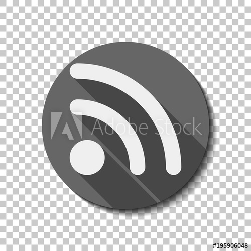 500x500 Rss Icon White Flat Icon With Long Shadow In Circle
