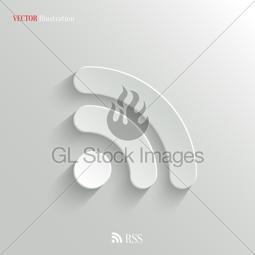 500x500 Rss Icon Vector White App Button Gl Stock Images