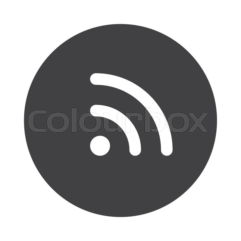 800x800 White Rss Icon On Black Button Stock Vector Colourbox