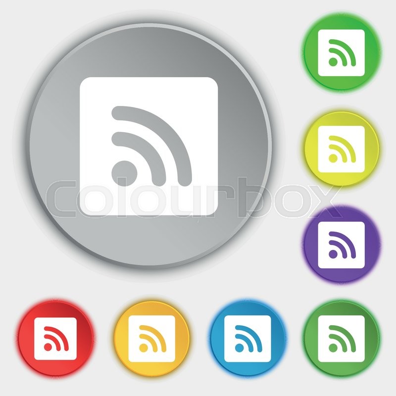 800x800 Rss Feed Icon Sign Symbol On Five Stock Vector Colourbox