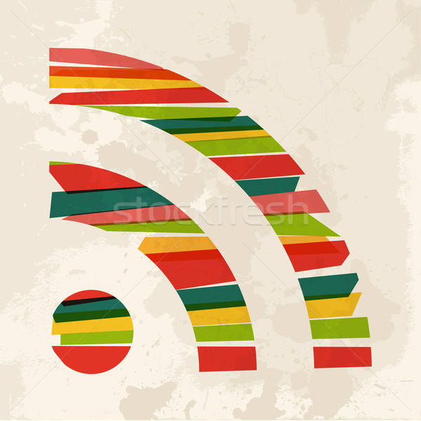 600x600 Vintage Multicolor Rss Symbol Vector Illustration Cienpies