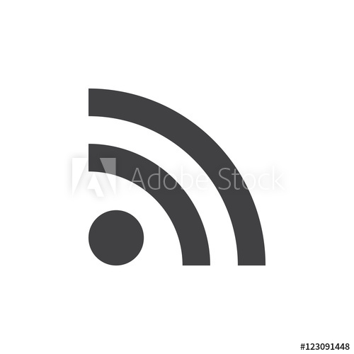 500x500 Feed Icon Vector, Rss Solid Logo Illustration, Pictogram Isolated