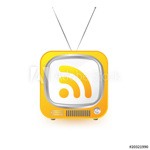 500x500 Retro Tv With Rss Symbol