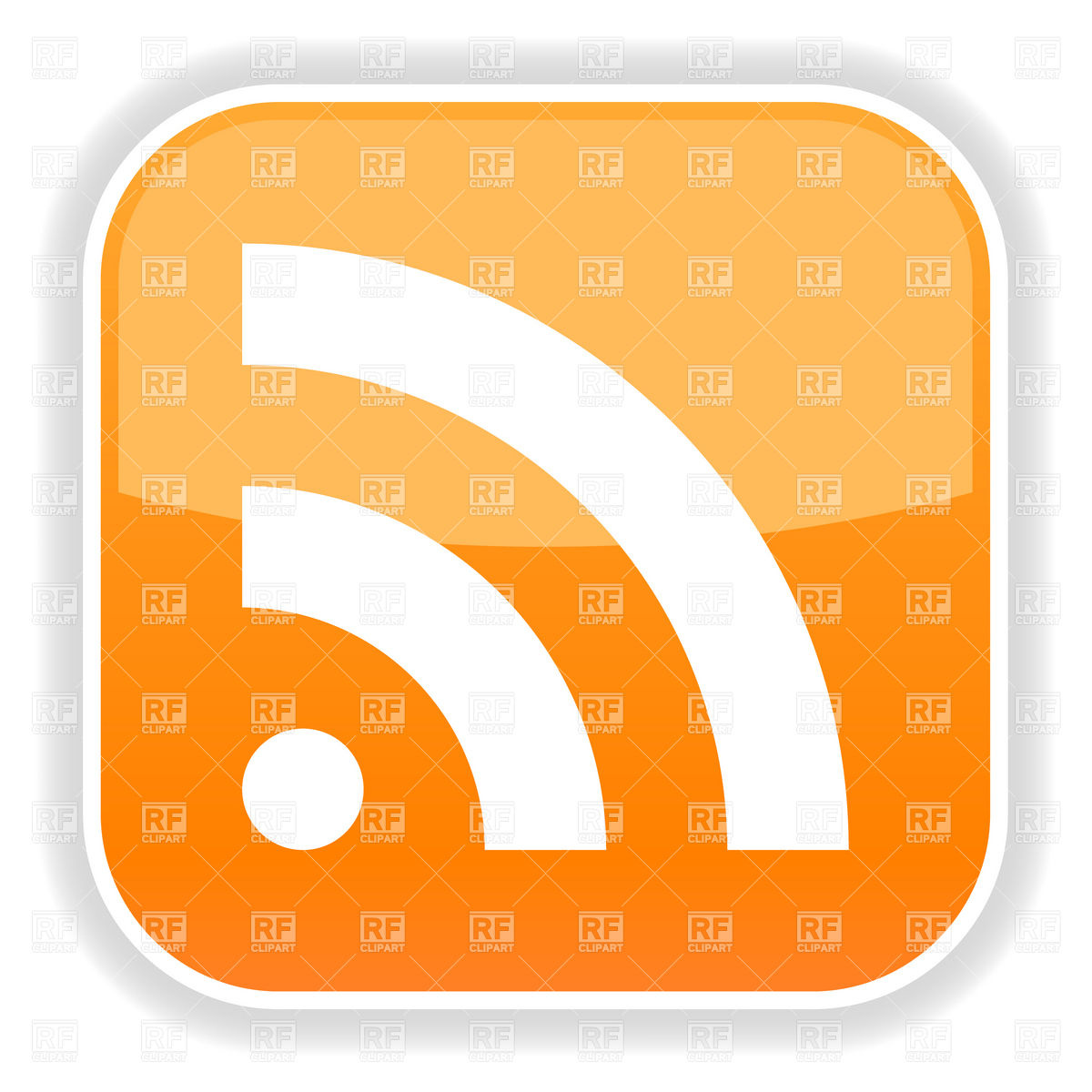 1200x1200 Orange Rss Web Button Vector Image Of Signs, Symbols, Maps