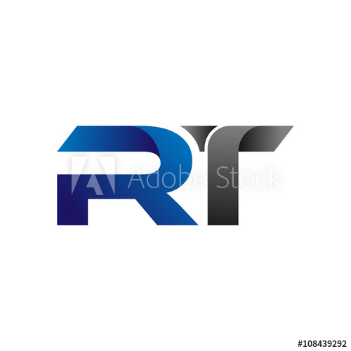 500x500 Modern Simple Initial Logo Vector Blue Grey Letters Rt