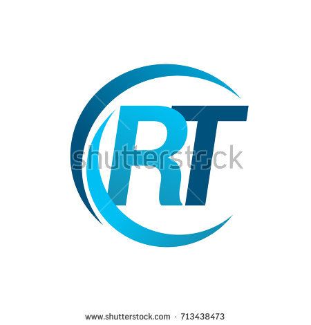 450x470 Initial Letter Rt Logotype Company Name Blue Circle And Swoosh