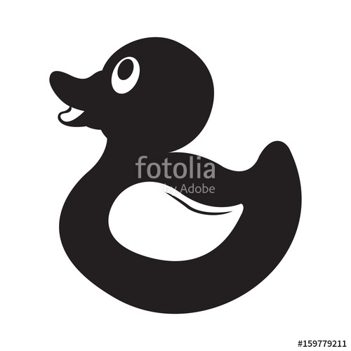 500x500 Isolated Silhouette Of A Rubber Duck, Vector Illustration Stock